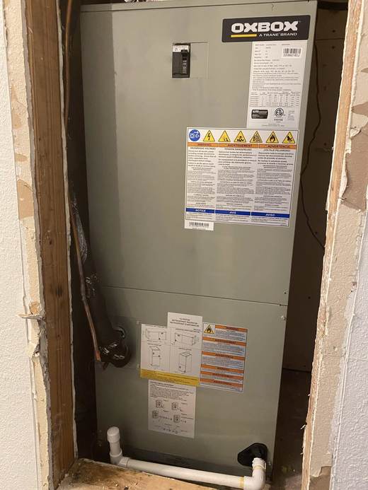 OxBox indoor air handler installation — Jefferson's AC & Electrical, Tylertown, MS