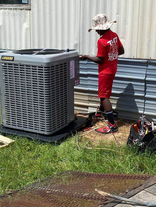 Installing an AC condenser — Jefferson's AC & Electrical, Tylertown, MS