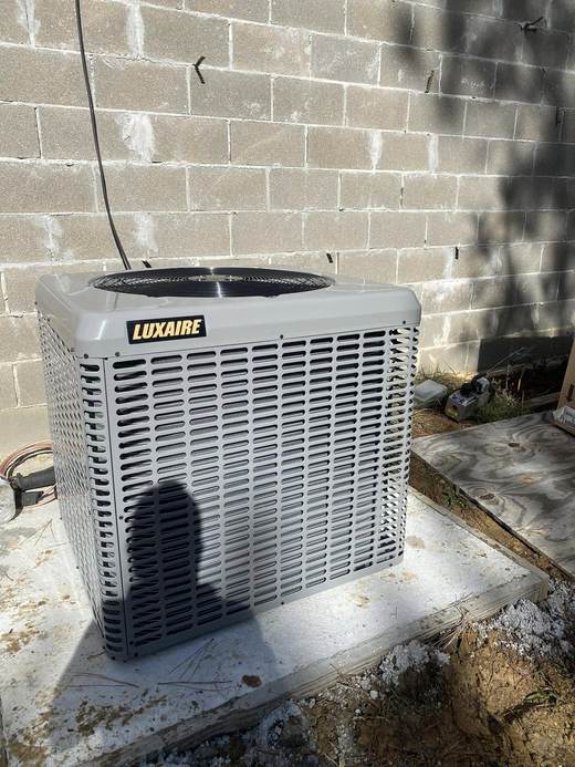 Luxaire AC condenser — commercial install — Jefferson's AC & Electrical, Tylertown, MS