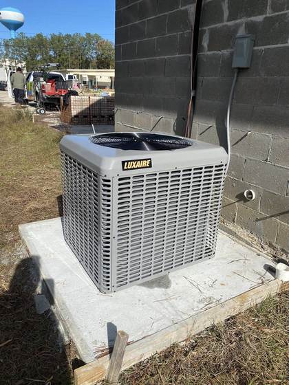 Luxaire commercial AC condenser installed by Jefferson's AC & Electrical