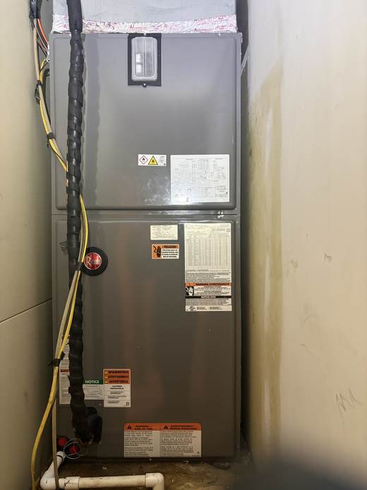 Rheem indoor air handler unit installed by Jefferson's AC & Electrical
