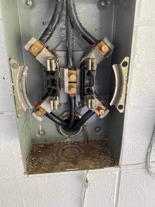 Panel breaker lug wiring close-up — Jefferson's AC & Electrical, Tylertown, MS