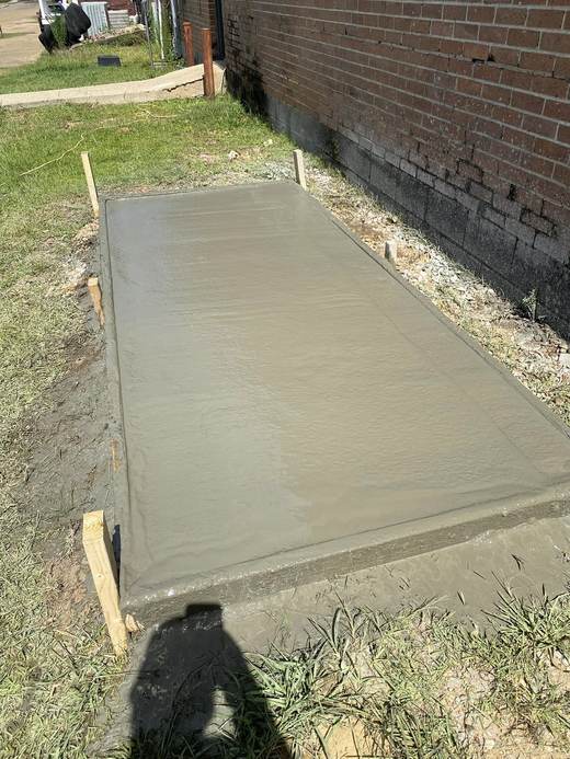 Pouring the concrete pad for a generator install — Jefferson's AC & Electrical, Tylertown, MS