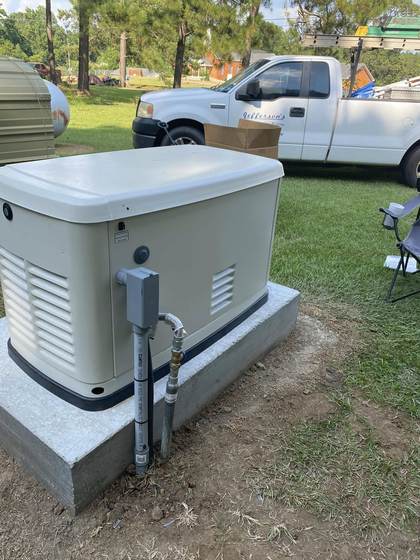 Jefferson's AC & Electrical truck on a generator jobsite